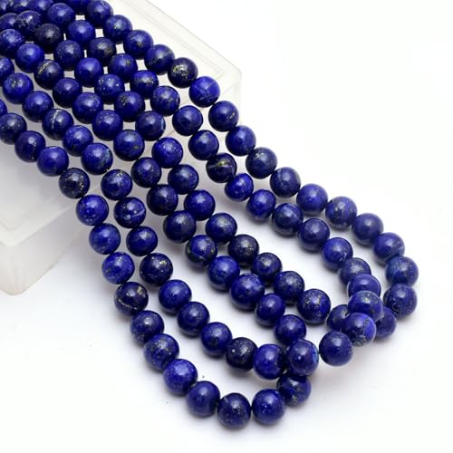 Cuentas redondas de lapislázuli azul para hacer joyas 3