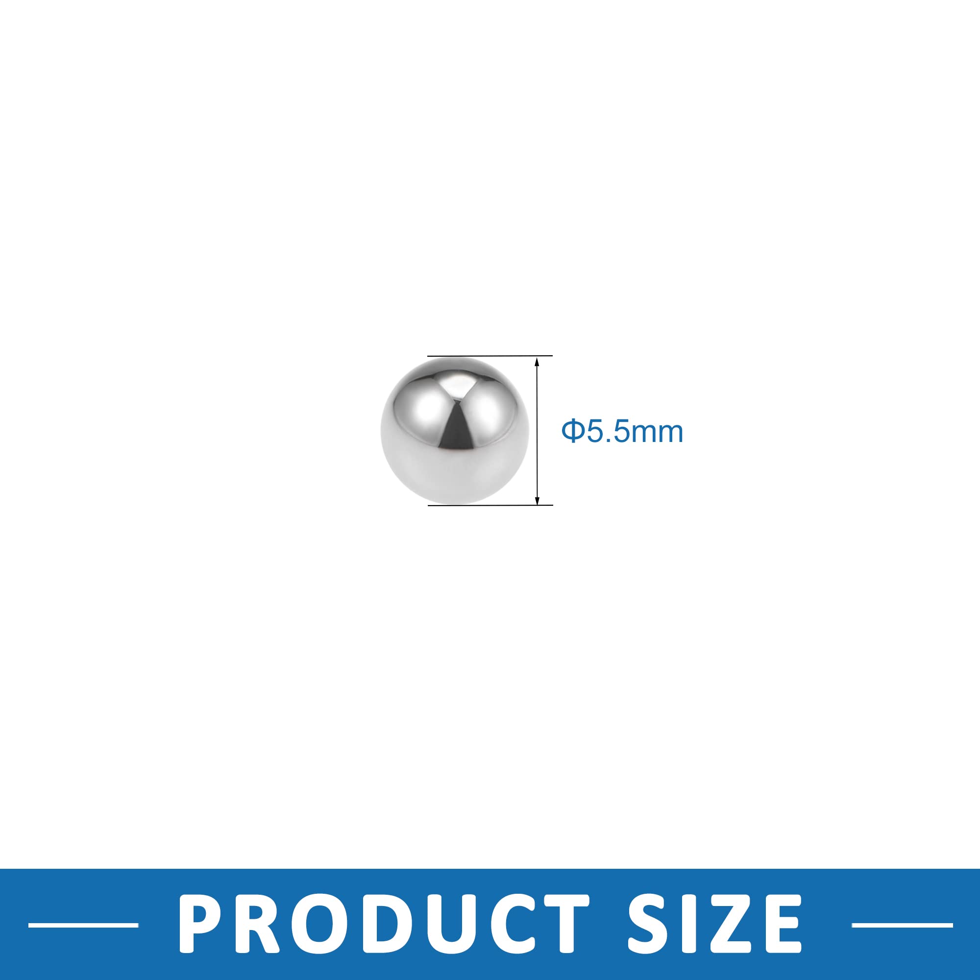 A ABSOPRO Sfere 5.5mm Cromo Acciaio G10 per Sfere Cuscinetti Ruota (Set di 50)