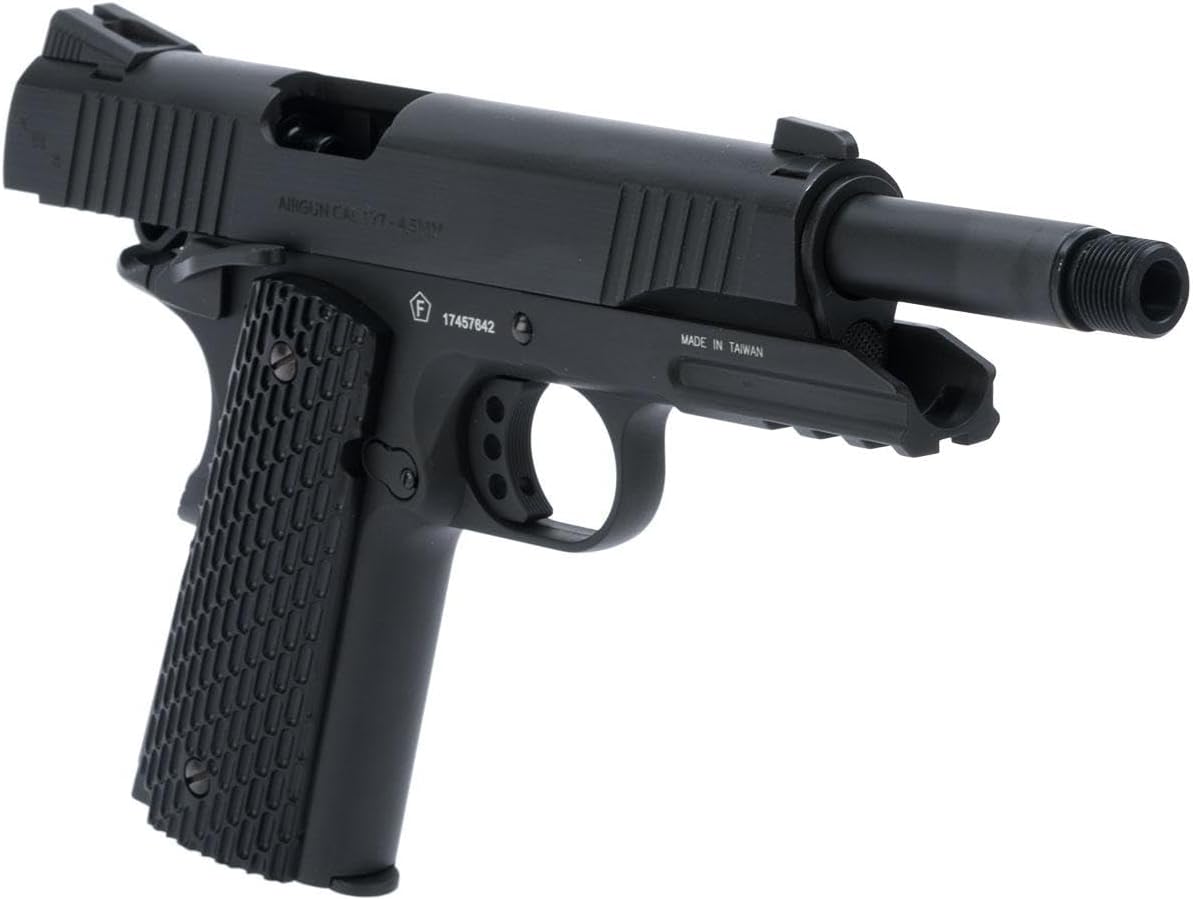 Evike Airguns - Swiss Arms SA 1911 MRP CO2 Powered Blowback 4.5mm Air Pistol (Color: Black)