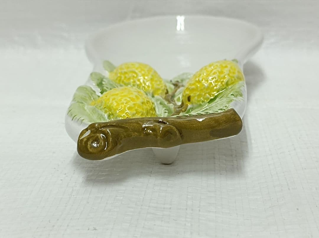 イタリア製 レモン陶器小皿 【チェック】 小物入れ 飾り皿