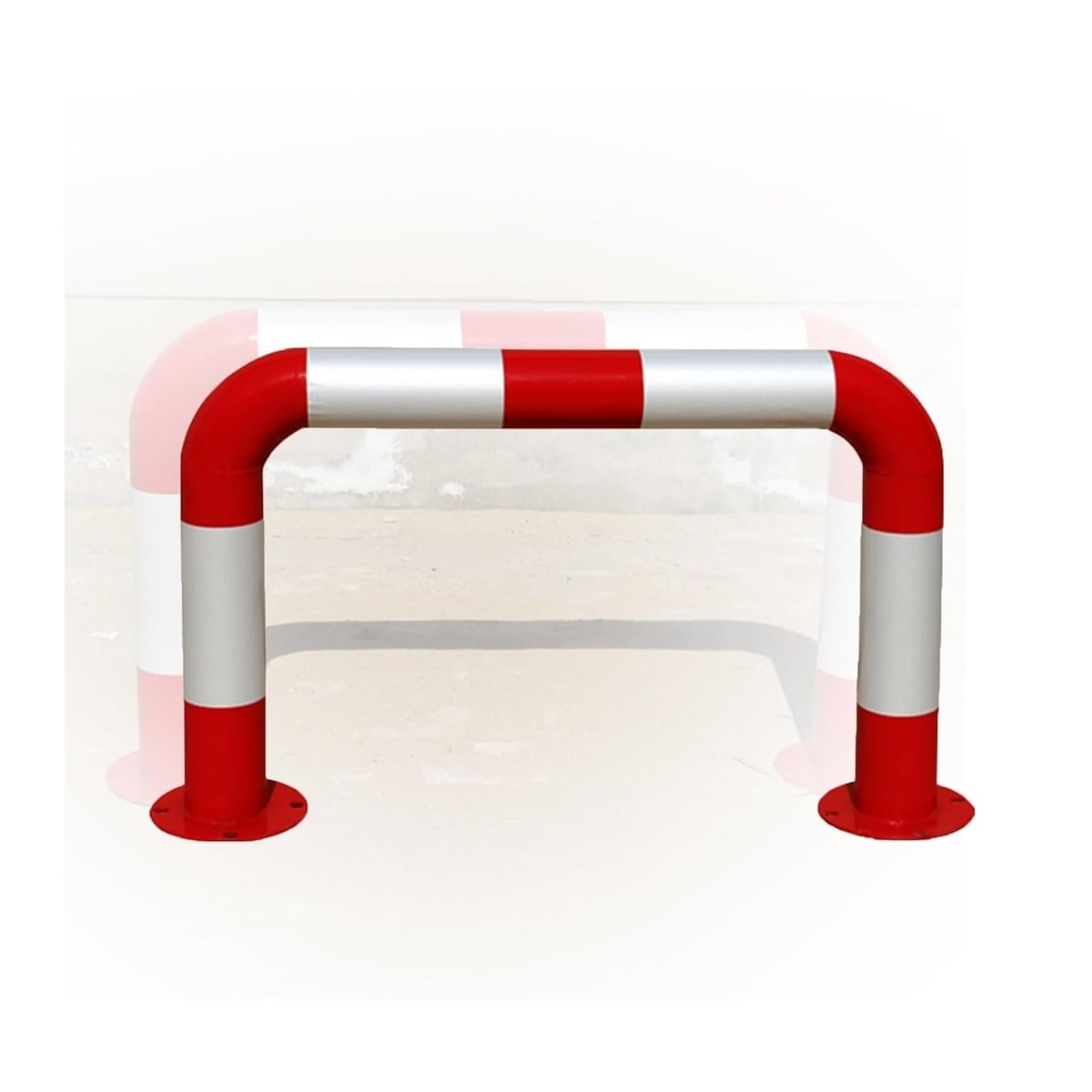 CWCQGH U Shape Security Bollards Steel Traffic Warning Posts For Driveway, Garage (80x50cm)