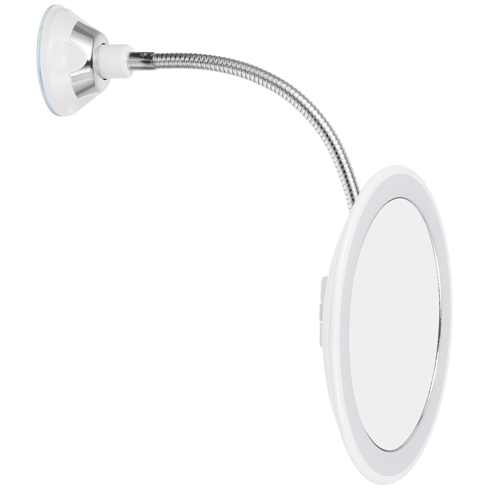 Artibetter 10 facher Vergrößerungsspiegel mit Starkem Saugnapf und 360° Drehung LED Kosmetikspiegel aus Abs und Glas Runder Tragbarer Schminkspiegel für Badezimmer
