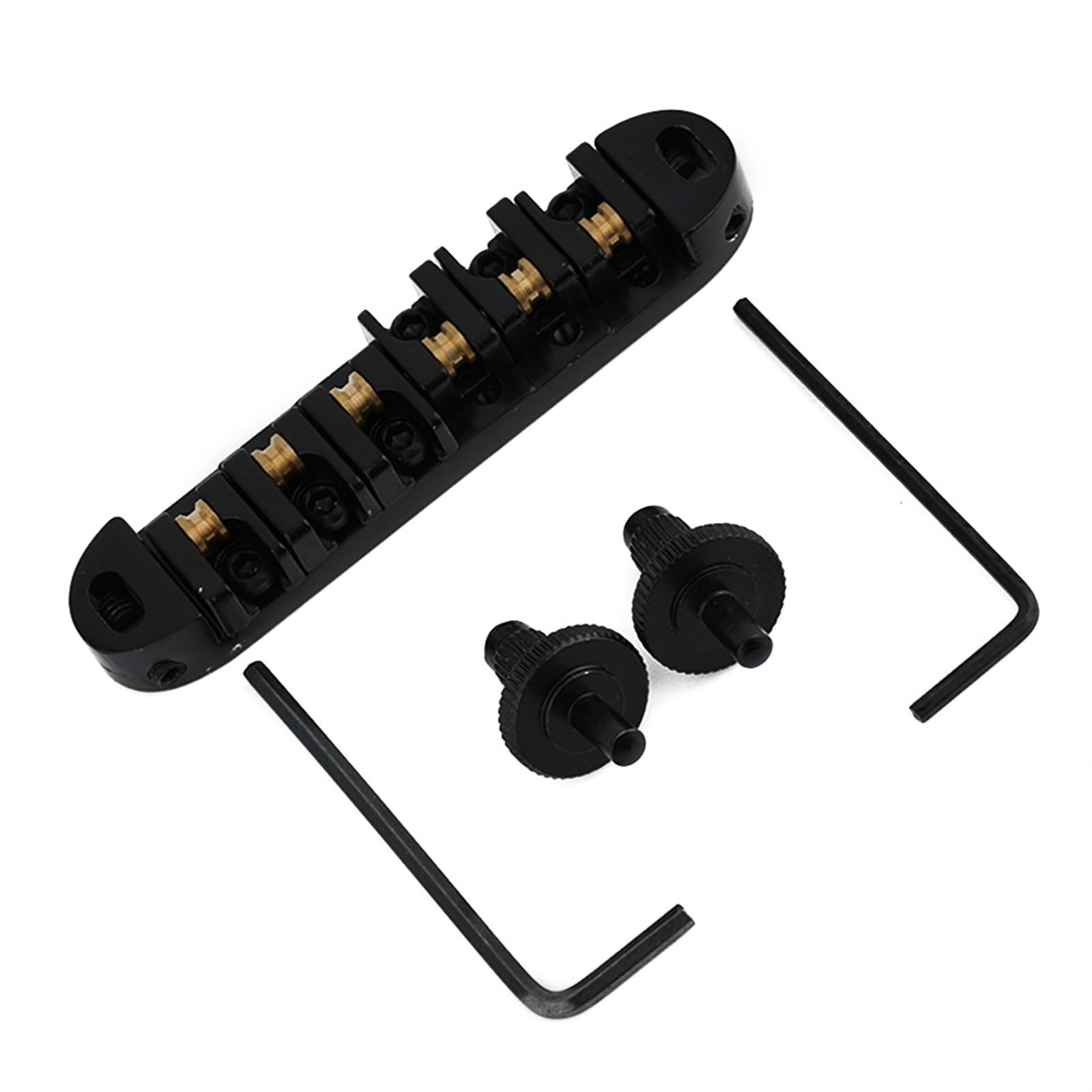 Siodełko Rolkowe Mostek Do Gitary Siodła Rolkowe Srebrny Stop Cynku Czarna Miedź Mostek Do Gitary Elektrycznej (Color : Black)