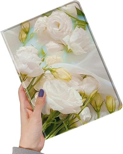 Vista 25 de Funda floral compatible con iPad 6ª 5ª generación 9.7 pulgadas iPad Air/Air 2, diseño de flores, bonita funda inteligente de piel delgada, color I