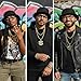 Gejoy Hip Hop Costume Kit 80s 90s Rapper Accessories Outfit for Men Women Sunglass Hat Chain Ring Halloween Party Decoration(Black)
