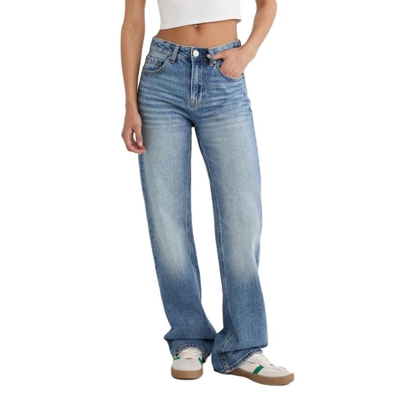 BlueMoment Women's Jeans Vintage High-Waisted Loose Jeans Casual Comfort Women's Denim Basic Pants Lady Streetwear