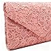 YUGAORULI Clutch Purses for Women Lace Evening Bag Clutch Purse for Women Formal Elegant Envelope Wedding Party Prom Handbag (Coral Pink)