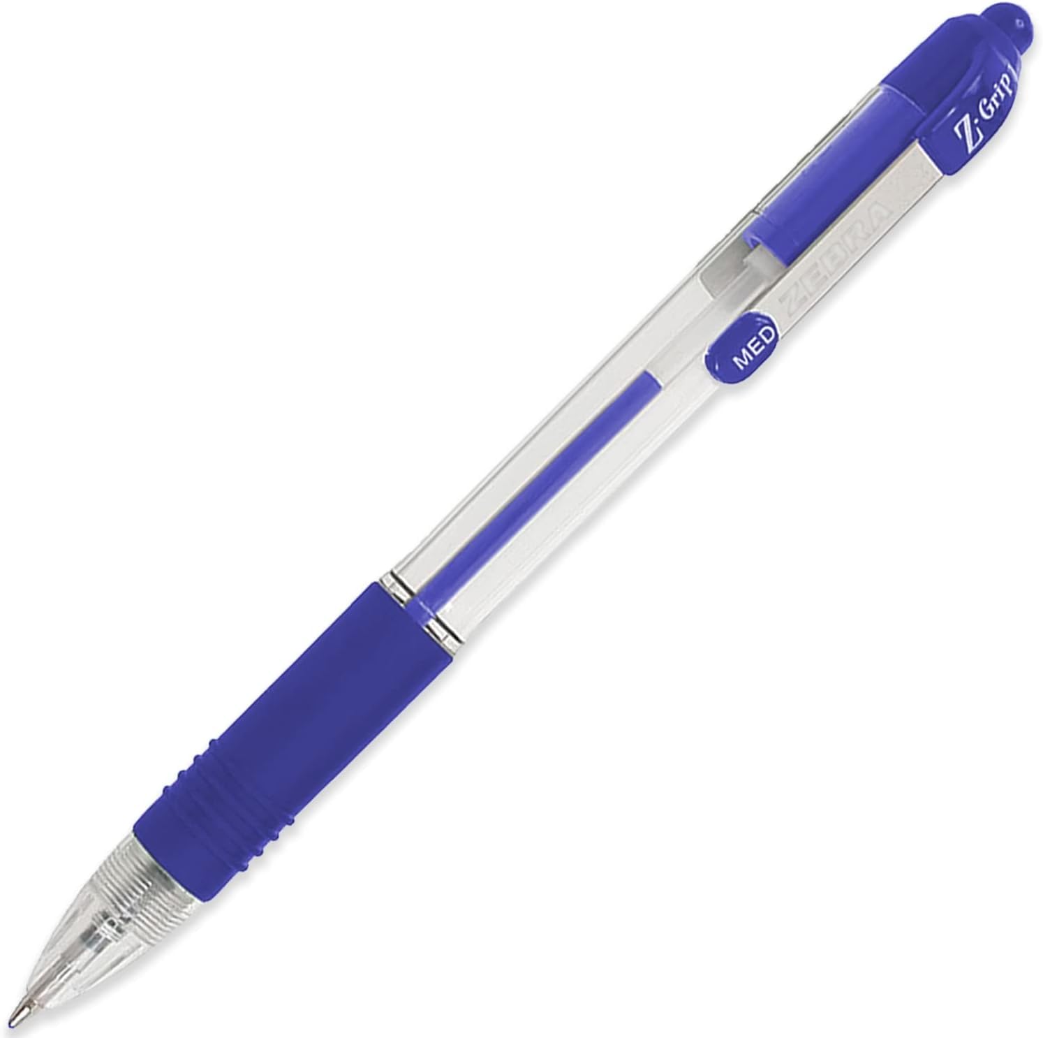 Zebra Z-Grip - Bolígrafo retráctil, tinta azul, paquete económico de 100 unidades