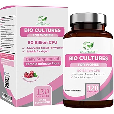 Probiotics for Women - 50 Billion CFU with Prebiotics and Cranberry - 120 Vegan Caps - Women’s Probiotic Supplement with Lactobacillus Reuteri and Acidophilus Probiotic, UK Made - Packaging May Vary Cover