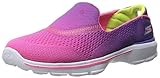 Skechers Kids Go Walk 3 Slip On (Little Kid/Big Kid), Purple/Neon Pink, 12 M US Little Kid
