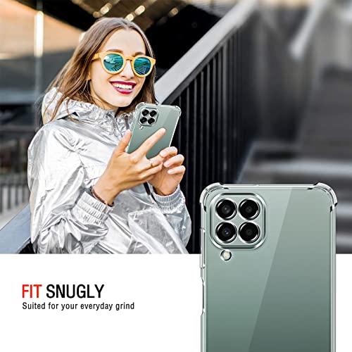 Image of Lustree Back Cover Transparent Case Compatible with Samsung Galaxy M53 | Clear + TPU Case with 4 Corner Air Cushion Protection & Camera Protection | Slim& Stylus Cover