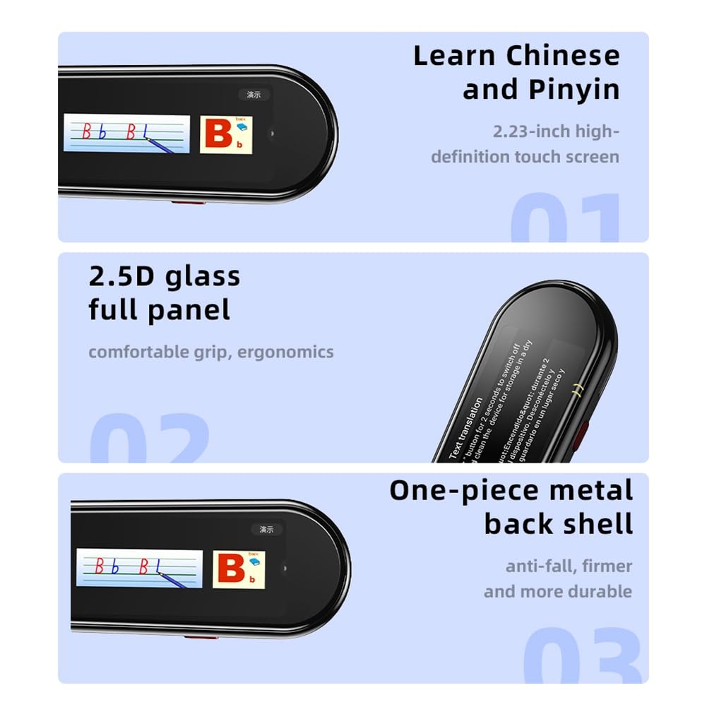Traduttore di lingua Dispositivo Traduzione in tempo reale Scanning Pen Reader Scanner Pen Dizionario Traduttore vocale Supporto 112 lingue Text to Speech