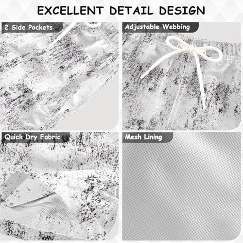 Boys Swim Trunks, Swim Trunks for Toddler Boys 2t, Rough Black White Grunge Texture3