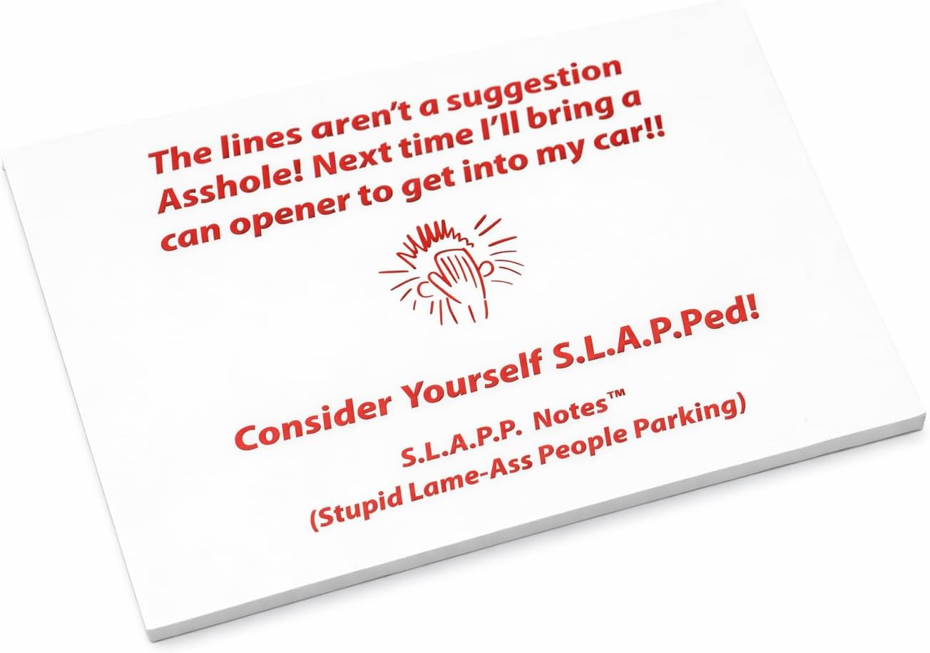 SLAPP Notes (S.L.A.P.P. Notes) - Funny Bad Parking Sticky Notes - Expressive Notes for Bad Parking Situations Version: Bundle - 3 Pack