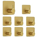 Alto rendimiento de costo: pueden tener 8 bonitos y prácticos ganchos cuadrados de aluminio dorados para sólo 16.99.