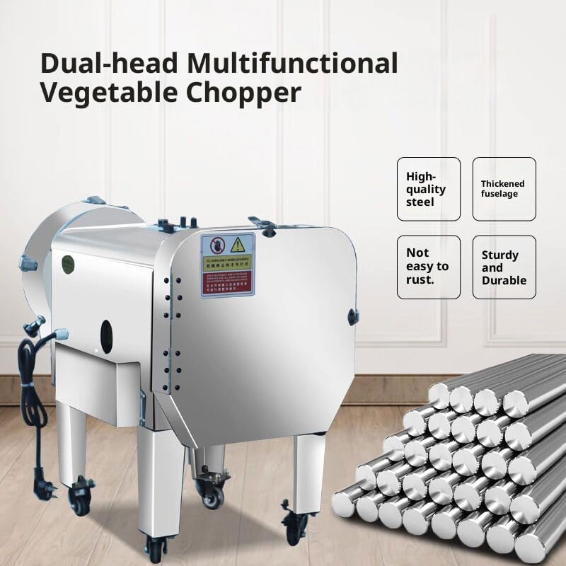 Double Heads Multifunctional Onion Cutter Equipment Industrial Cutting Machine For Leaf Vegetable