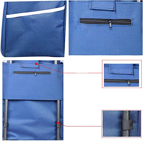 ZHAOHUI Einkaufstrolley Haushalt Einkaufswagen Anhänger Faltbar Abnehmbar Tragbar Stahlrahmen Wasserdichtes Oxford-Tuch… – Bild 6