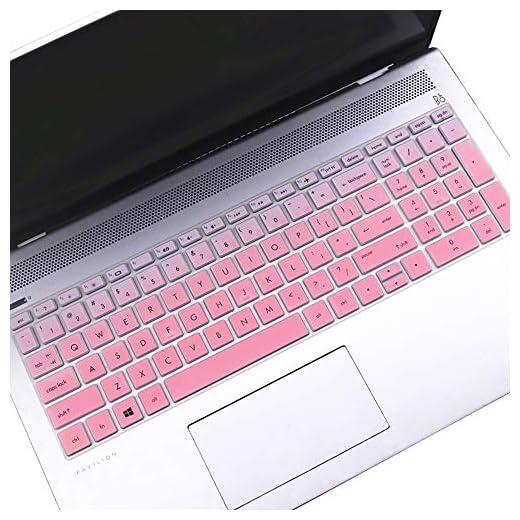 Keyboard Cover for HP Laptop 15-db 15-dw 15-dy 15-da 15-bs/bw 15-ef 15t 15z 15.6" Model 15-db0011dx 15-dy1043dx/dy1051wm 15-dw0037wm/dw1083wm 15-ef1001ds, HP 17-by/bs/ca 17.3 Keyboard Skin, Ombre Pink
