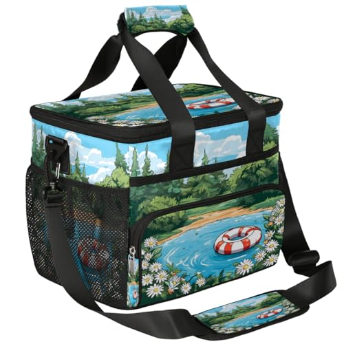 Swimming Ring Insulated Picnic Backpack Lunch Box for Women Men Picnic Basket Tote Lunch Bag Picnic Bag Portable Lunch Bags for Picnic, Beach, Work, Trip,Office, Camp Summertime Relaxation