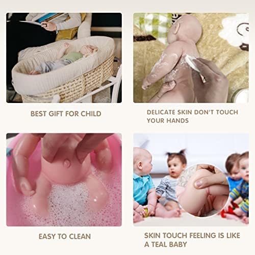  Reborn Baby Dolls 16 in girl with eyes open, Not Vinyl Dolls,Realistic Soft Silicone Newborn Baby Doll,Real Full Body Silicone Reborn Baby Dolls (16 in bald girl)