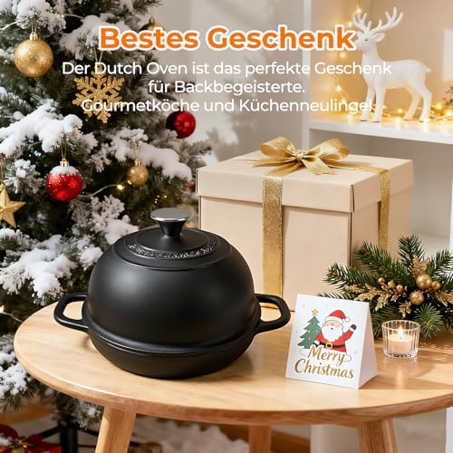 Foto von AHJ Eingebranntes Gusseisen Topf Brotbacken,4,7L/24 cm Dutch Oven