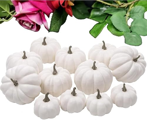 Miniatura 5 de WESAPPINC Calabazas artificiales, 2 calabazas grandes negras surtidas, calabazas grandes de cosecha sintética para otoño, Acción de Gracias,