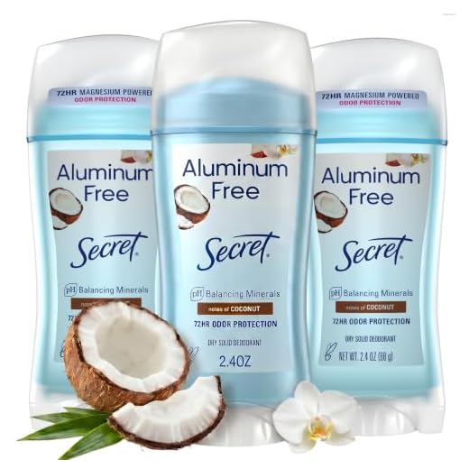 Secret Aluminum Free Deodorant for Women, Coconut 2.4 oz (Pack Of 3)