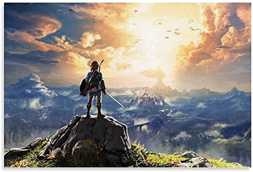 cuadro sobre lienzo 60*90cm Senza Cornice Juego The Legend of Zelda Breath of The Wild Canvas Wall...