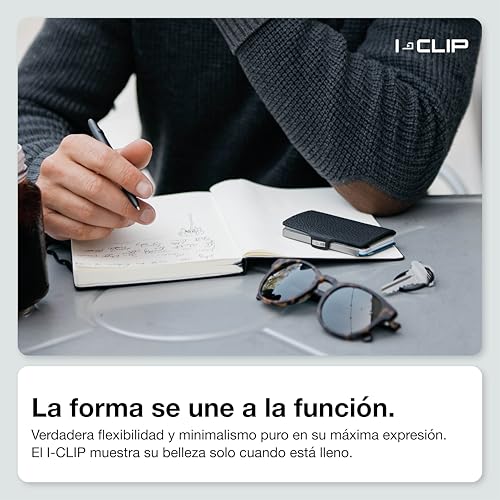 I-CLIP Original mini billetera slim y tarjetero pequeño de carbón plata 5