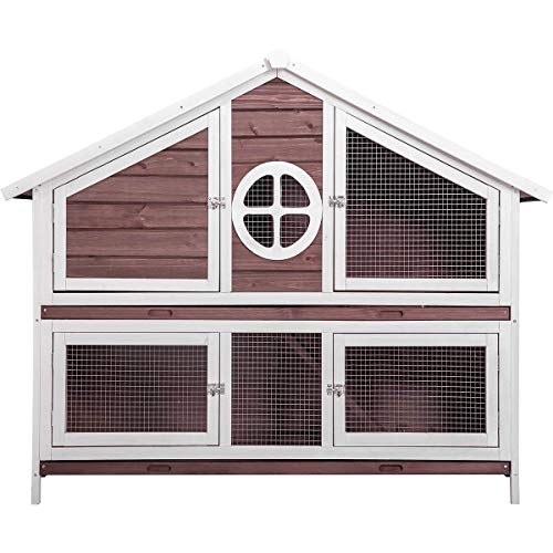 purlove rabbit hutch wood house pet cage for small animals