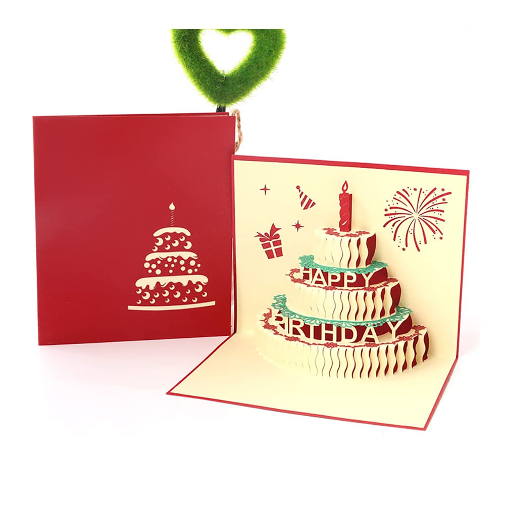 Hugewth 3D Pop Up Birthday Cards Birthday Cake Happy Birthday Card 