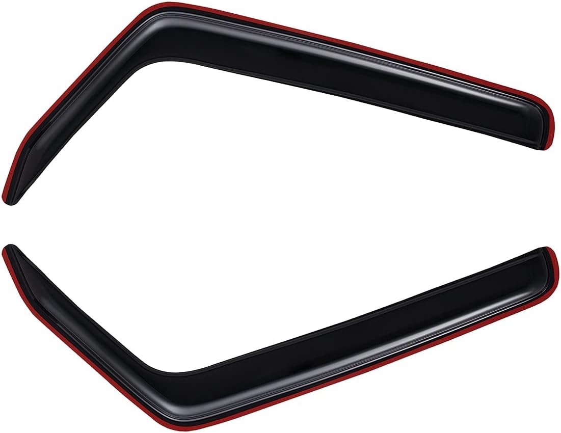 Lightronic Extra Durable Clip-on in-Channel Auto Vent Window Visor, Fits 2007-2017 Jeep Wrangler, 2018 Jeep Wrangler JK, 2-Door, UV Protection Rain Guard, Original Wind Deflector, Dark Smoke, 2-Pcs