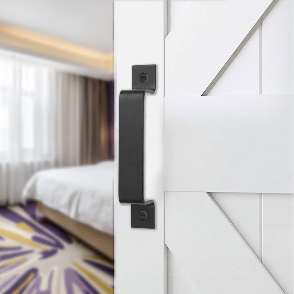 1x Poignée De Tirage Doigt De Porte De Grange (noir) Et Avec Vis