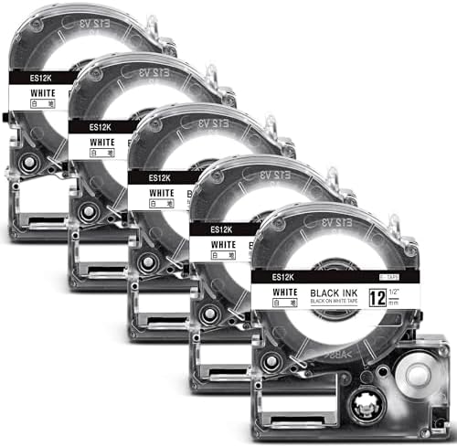 （06:00時点） 互換テプラ 12mm 白 テプラPRO テープカートリッジ 5個 キングジム テプラ テープ SS12K 白ラベル/黒文字 長さ8m てぷらーテープ Kingjim テプラpro ラベルライター用 SR170 SR-MK1 SR-R2500P SR750