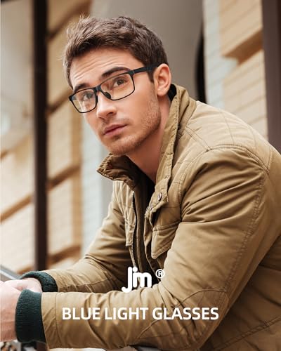 JM Carbon Fiber Blue Light Blocking Glasses Men Women Anti Blue-Light Computer Glasses, Relieve Eyestrain and Eye Protection Black — view 2