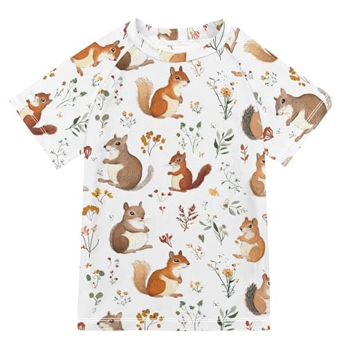 Funny Squirrel - Traje de baño blanco para niños, protección UV, para playa, talla 3T, Funny Squirrel White, 3 años