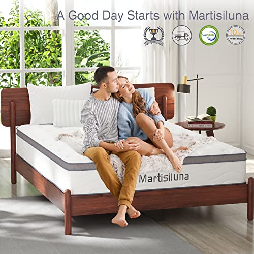 Martisiluna Twin Mattress, 10.5 Inch Memory Foam Hybrid Twin Mattress In A Box, With Antistatic Silver Fiber Fabric, Double Edge Support & Pressure Relief, Certipur-Us Certified #TOP3