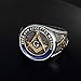 INRENG Men's Stainless Steel Vintage Freemason Masonic Biker Rings Blue Free and Accepted Masons Ring Band Gold Size 10