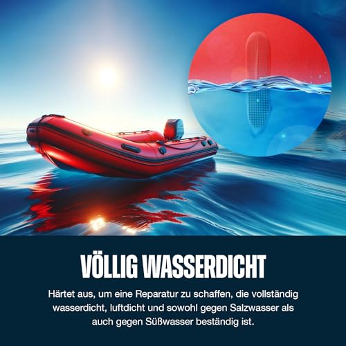 East Bay Flüssiges Hochleistungs-Vinyl-Reparaturpflaster mit verstärkender Netzkordel | Vinyl-Reparaturklebstoff Dichtungsmasse - Für Schlauchboote, Kajaks, Luftmatratzen, Zelte, Schwimmbäder (30ml)