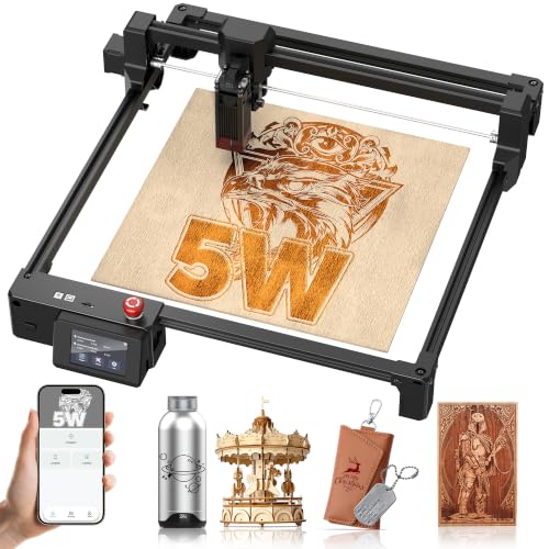 VUSIGN Laser Engraver 5500mW, 0.01mm High-Precision Laser Cutting Machine with 3.5" Touch Screen, 400×400mm Work Area for DIY, Small Businesses and Beginners