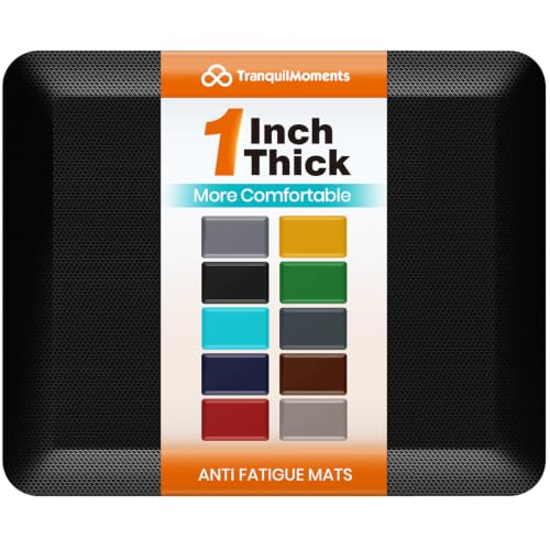 Image of 1-Inch Thick Anti-Fatigue Mat for Kitchen and Standing Desk, 20 inchx24 inch, Black
