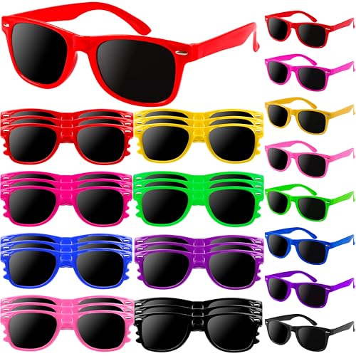 OCTERIC 24 Pcs Kids Sunglasses Bulk Party Favors for Boys and Girls Age 3-8 Neon Sunglasses with UV400 Protection for Summer Beach Pool Party Birthday Graduation Classroom Prize Goody Bag Stuffers