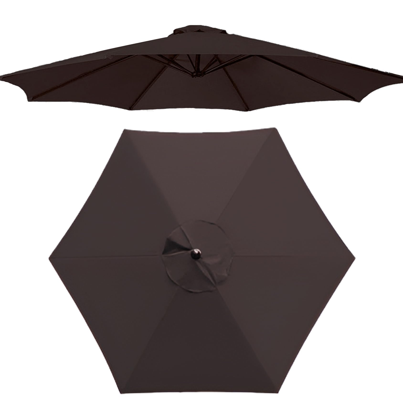 200cm/270cm/300cm (6 Arms/8 Arms) Umbrella Replacement Cloth Replacement Parasol Canopy Replacement Parasol Fabric Cover For Patio Sun Umbrella, Market Table Umbrella (Canopy Only)(Color:Brown,Size:8