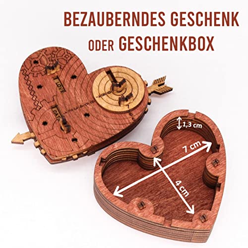 iDventure Tin Woodman`s Heart. Eine mechanische Schatzkiste - Schmuck Versteck Hochzeitsgeschenke - Cryptex - Geschenkverpackung Geburtstag Questbox Valentinstag - 3D Puzzle