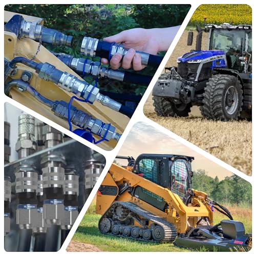 Image of 1 /2 inch Body with 1 /2 inch NPT Thread | Flat Face Hydraulic Quick Connect Coupler | Skid Steer Bobcat Attachment | ISO 16028 Heavy-Duty Coupling Sets with Dust Caps | Model TL23