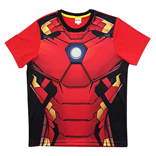 La Mejor Selección de Rojo marvel Top 10. 42 Playera Disney Marvel Carsatoons Iron Man 9PRUV13 Manga Corta de Algodón para Caballero, Rojo, Grande