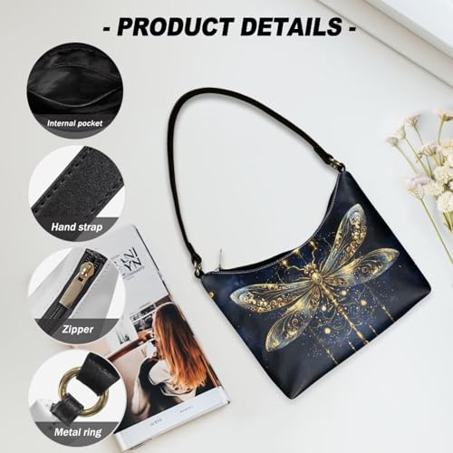 Image of Handbag for Women Leather Underam Shoulder Bag with Zipper Fashion Work Purse Waterproof Travel Wallet