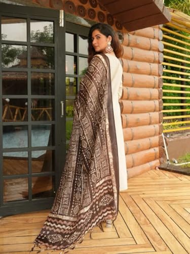 Image of GoSriKi Kurta Set Women Viscose Embroidered | Kurti Set Woman | Kurta Pant Dupatta 3 Piece Outfit | V Neck 3 /4 Sleeve Regular Fit Ethnic Wear Ladies Dress Stylish Traditional Clothing