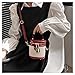 Retro Bucket Bag Color Contrast Cylinder Purse Senior Sense Style Single Shoulder Crossbody Handbag with Zipper (Red)