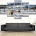 Produktbild AYogg 5 Leinwanddrucke 5 Stück Hd Print Herde Schafe Schnee Berg Tier Moderne Dekorative Gemälde Auf Leinwand Wandkunst Für Hauptdekorationen Wanddekor